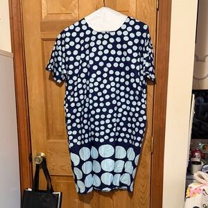 Marimekko Dark Blue and Light Blue Polka Dot Dress